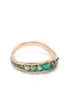 Fernando Jorge 18kt Rose Gold Stream Wave Emerald Ring In Pink