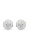 Fernando Jorge 18kt White Gold Orbit Moonstone Diamond Earrings In Silver