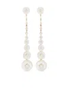 Fernando Jorge Surrounding Long Earrings In Yellow Gold, Diamonds And Mother-of-pearl In Yellow