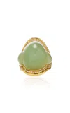 Fernando Jorge Fluid 18k Yellow Gold Diamond; Aquamarine Ring In Blue