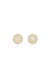 Fernando Jorge Orbit Small 18k Yellow Gold Diamond; Aquamarine Earrings In Blue