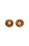 Fernando Jorge Petrified Wood Orbit Diamond Medium Studs In Brown