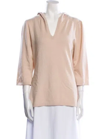 Pre-owned Fernando Sanchez Cashmere V-neck Sweater In Neutral