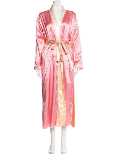 Pre-owned Fernando Sanchez Floral Print Robe In Pink