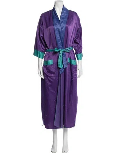 Pre-owned Fernando Sanchez Nylon Patterned Robe In Purple