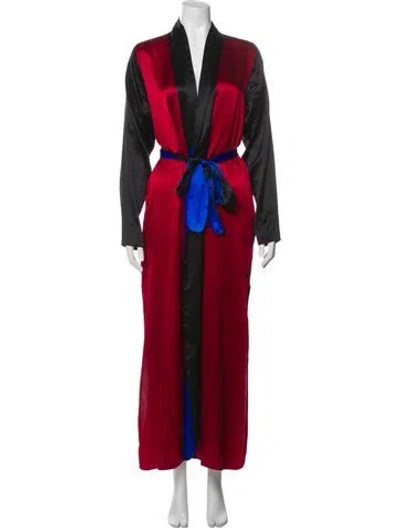 Pre-owned Fernando Sanchez Silk Robe In Red