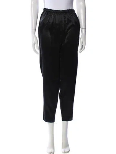 Pre-owned Fernando Sanchez Silk Straight Leg Pants In Black