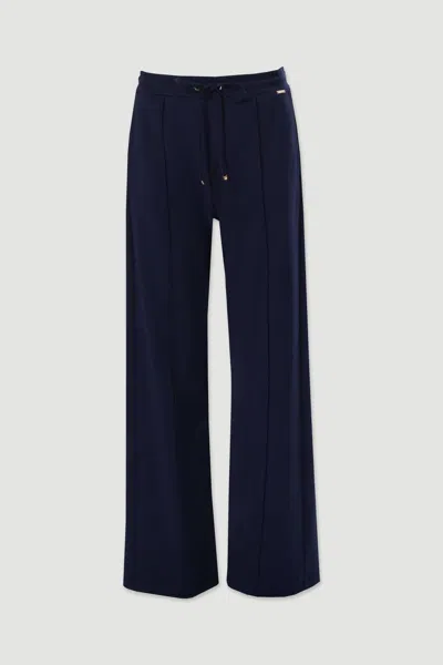 Ferrache Women's Wide-leg Knit Trousers In Navy Blue