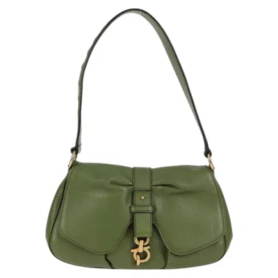 Pre-owned Ferragamo - Leather Shoulder Bag () In Green