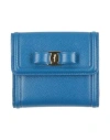 Ferragamo 008 Woman Wallet Blue Size - Leather In Blue
