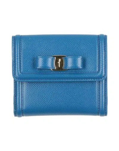 Ferragamo 008 Woman Wallet Blue Size - Leather