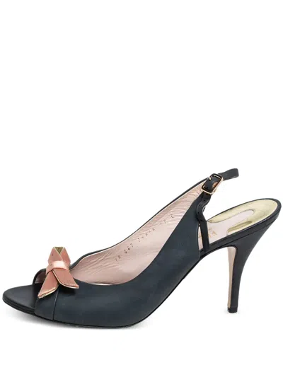 Pre-owned Ferragamo 100mm Bow Sandals