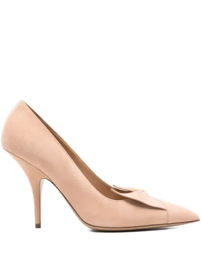 Ferragamo 100mm Gwen Pumps In Neutral