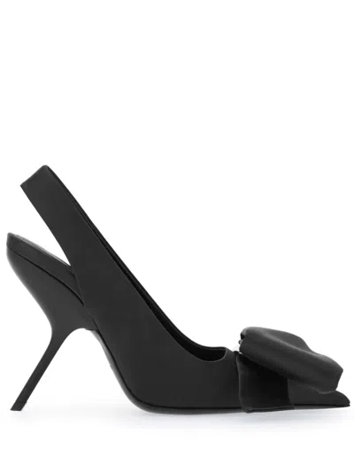 Ferragamo Sandal With Asymmetrical Bow In Animal Print
