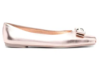 Pre-owned Ferragamo 10mm Pina Bowdetail Ballerinas (women's) Sneakers In Pink