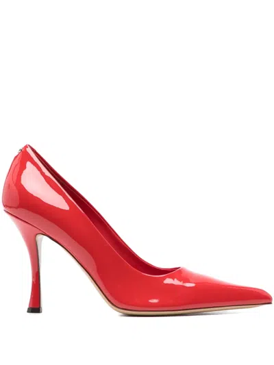 Ferragamo 110mm Pointed-toe Leather Pumps In Red