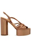 Ferragamo 125mm Mirrored Platform Sandals In Neutrals