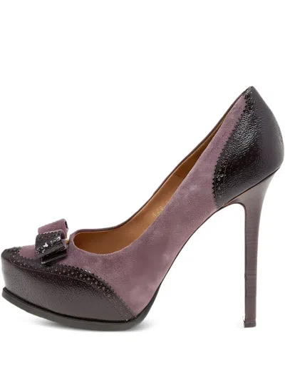 Pre-owned Ferragamo 140mm Bow-detail Pumps