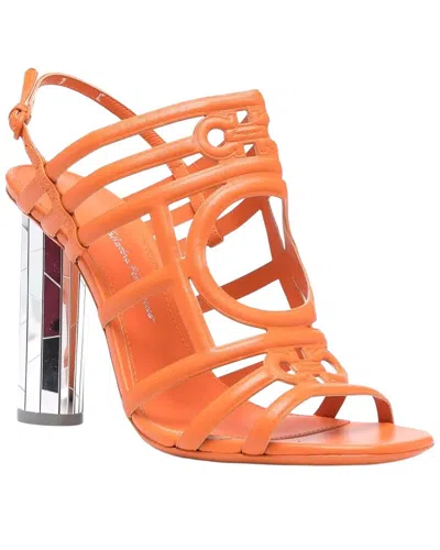 Ferragamo 15mm Mirrored Leather Sandal In Multi
