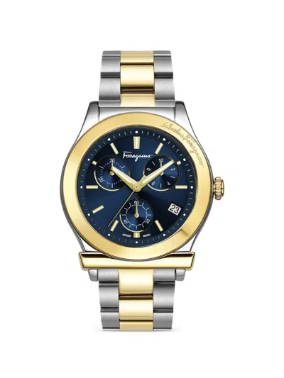 Ferragamo 1898 Chrono 42mm Watch In Gold