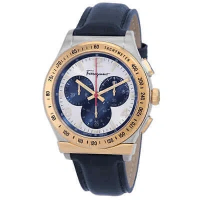 Pre-owned Ferragamo 1898 Chronograph Quartz Silver Dial Men's Watch Sfdk00218