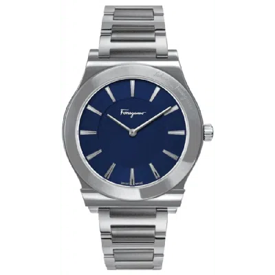 Ferragamo 1898 Slim Blue Dial Steel Men's Watch Sfpe00719