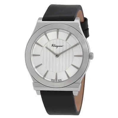 Pre-owned Ferragamo 1898 Slim Quartz Silver Dial Men's Watch Sfpe00119