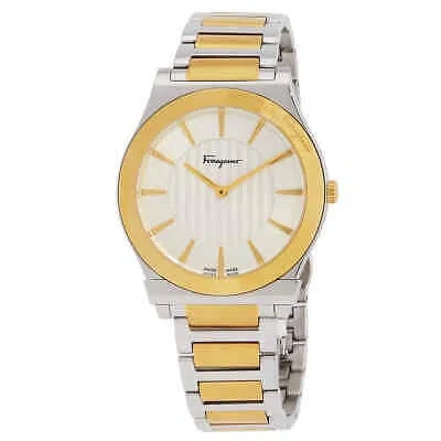 Pre-owned Ferragamo 1898 Slim Quartz Silver Dial Men's Watch Sfpe00922