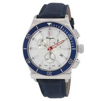 Pre-owned Ferragamo 1898 Sport Chrono Quartz White Dial Men's Watch Sfyl01322