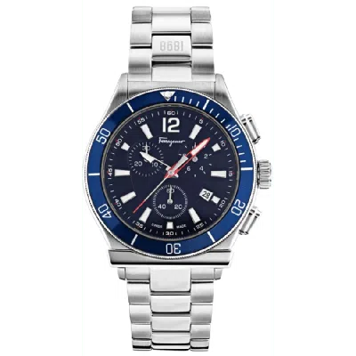 Ferragamo 1898 Sport Chronograph Blue Dial Steel Men's Watch Sfyl01622