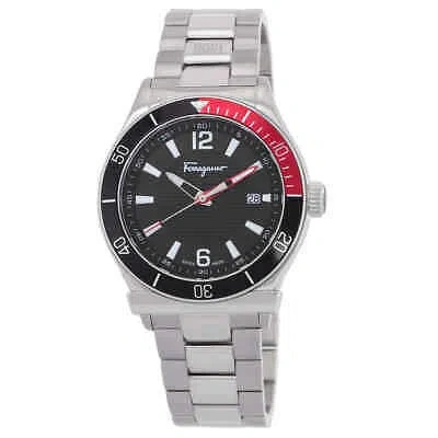 Pre-owned Ferragamo 1898 Sport Quartz Black Dial Men's Watch Sfyk00620