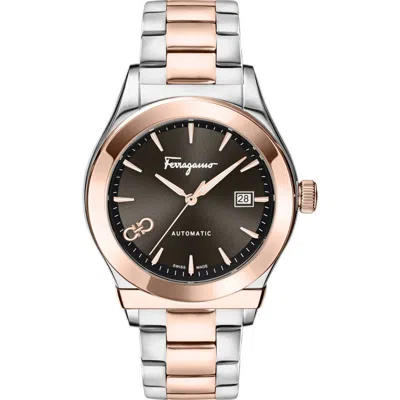 FERRAGAMO FERRAGAMO 1927 AUTOMATIC TWO-TONE BRACELET WATCH, 42MM