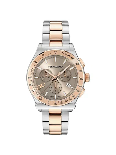 Ferragamo 1927 Chrono 42mm Watch In Metallic