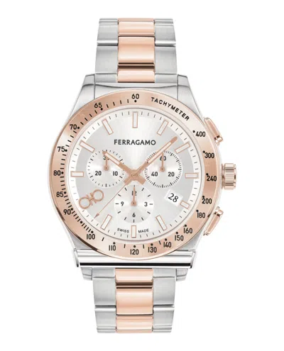 Ferragamo 1927 Chrono Bracelet Watch In White