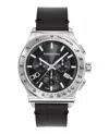 Ferragamo 1927 Chrono Leather Watch In Black