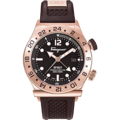 Ferragamo 1927 Rose Gold Silicone Strap Watch