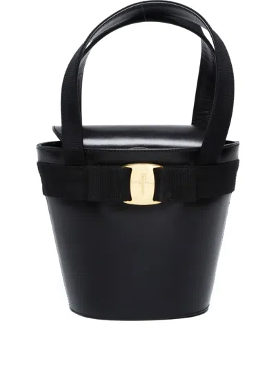 Pre-owned Ferragamo 1980-1990s Vara Ribbon Handbag In Black