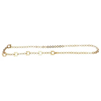 Pre-owned Ferragamo 1980's Salvatore  Vintage Gold Plated Waist Belt In White