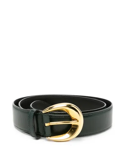 Pre-owned Ferragamo 1980s Crescent Buckle Belt In Green