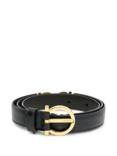 Pre-owned Ferragamo 1980s Gancini Buckle Belt In Black