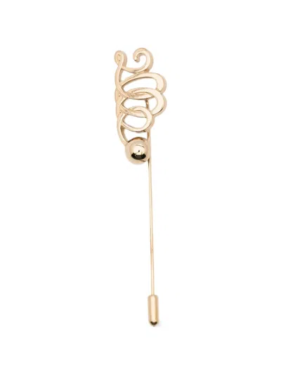 Pre-owned Ferragamo 1980s Gancini Pin Brooch In 金色