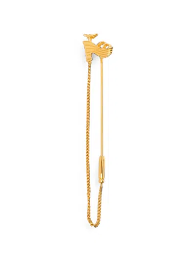 Pre-owned Ferragamo 1980s Shoe-motif Chain Brooch In Gold