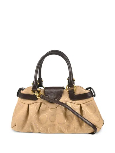 Pre-owned Ferragamo 1990-2000s Gancini 2way Tote Bag In Neutral
