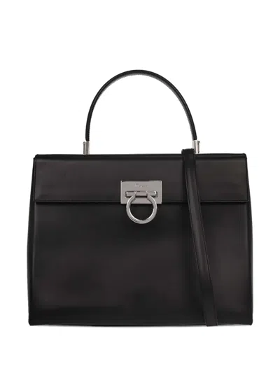 Pre-owned Ferragamo 1990-2000s Gancini Tote Bag In Black
