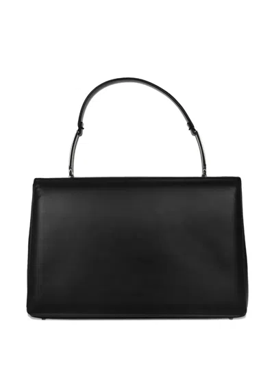 Pre-owned Ferragamo 1990-2000s Metal-handle Leather Shoulder Bag In Black