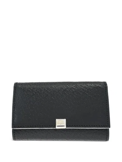 Pre-owned Ferragamo 1990-2000s Textured Leather Key Case In Black