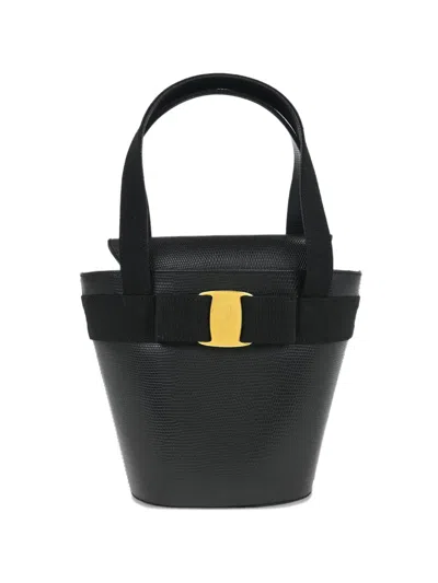 Pre-owned Ferragamo 1990-2000s Vara Bow Tote Bag In Black