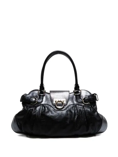 Pre-owned Ferragamo 1990-2010s Ganchini Handbag In Black