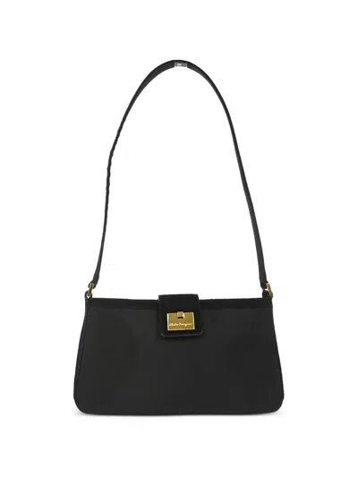 Pre-owned Ferragamo 1990-2000s Gancini Shoulder Bag In Black