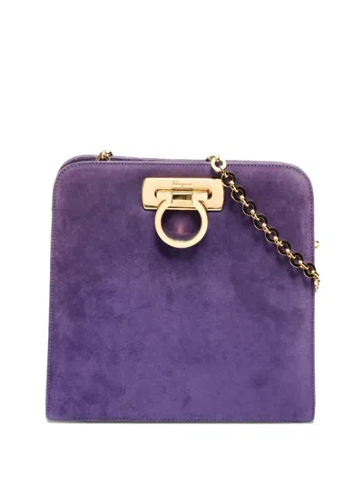 Pre-owned Ferragamo 1990s Ganchini Shoulder Bag In Purple